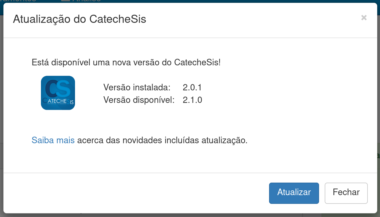 notificação de atualização